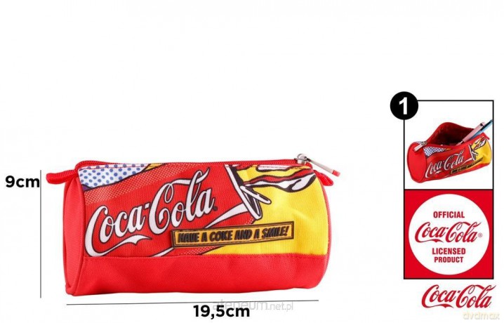 Piórnik tuba okrągły 19,5x9 cm Coca-Cola