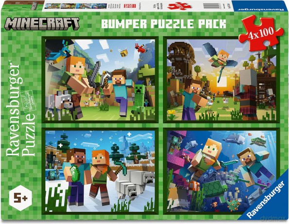 RAVENSBURGER 4x100 el. Minecraft [PUZZLE]