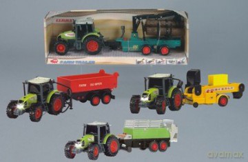 DICKIE Traktor z przyczepą i światłem 203473461 [ZABAWKA]