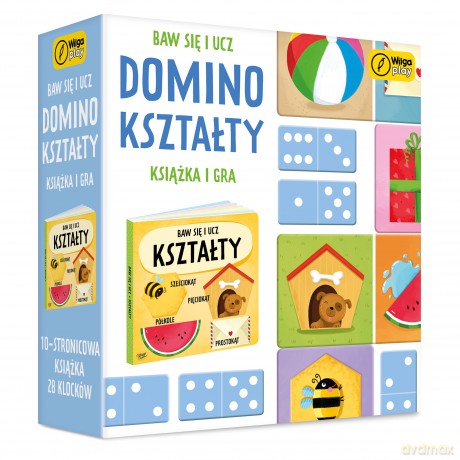 Baw się i ucz Domino Kształty Gra i książka