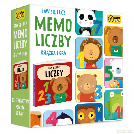 Baw się i ucz Memo Liczby Gra i książka