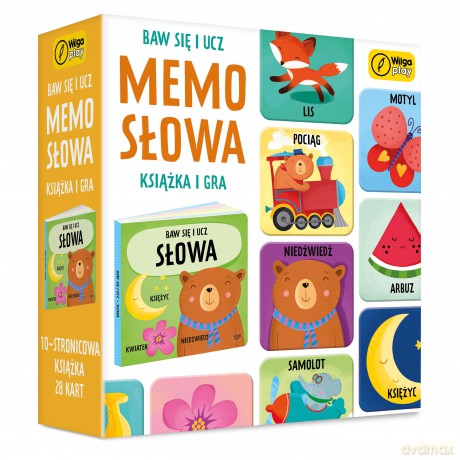 Baw się i ucz Memo Słowa Gra i książka