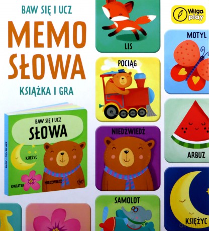 Baw się i ucz Memo Słowa Gra i książka
