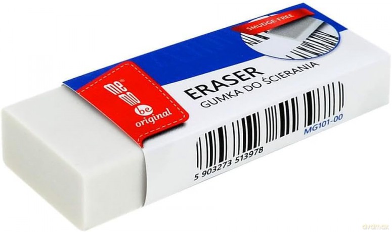 Gumka do mazania MemoBe biurowa biała 2 szt. blister