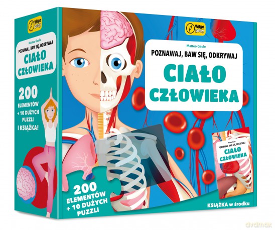 Książka i puzzle Poznawaj, baw się, odkrywaj Ciało człowieka 200 elementów