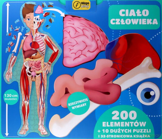 Książka i puzzle Poznawaj, baw się, odkrywaj Ciało człowieka 200 elementów