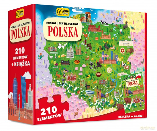 Książka i puzzle Poznawaj, baw się, odkrywaj Polska 210 elementów - Irena Trevisan