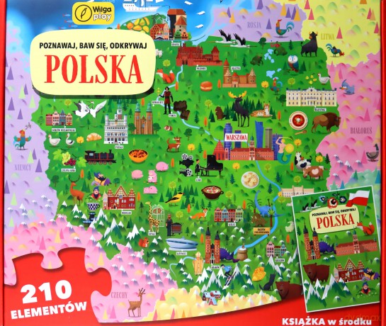 Książka i puzzle Poznawaj, baw się, odkrywaj Polska 210 elementów - Irena Trevisan