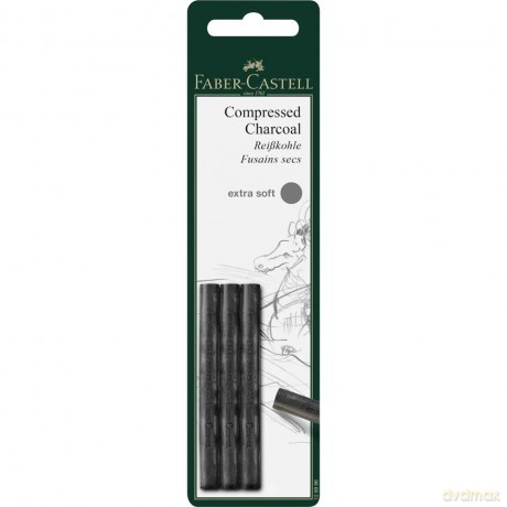 Pitt węgiel rysunkowy extra soft 3 szt. Blister faber-castell