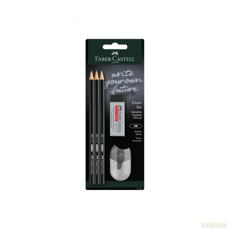 Zestaw exam 3 ołówki 1111 hb + gumka dust free + temperówka blister faber-castell