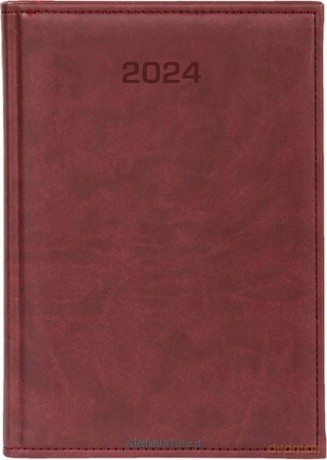Kalendarz 2024 dzienny A5 Vivella bordo [KALENDARZ]