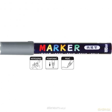 Marker akrylowy 1-2mm szary (6szt)