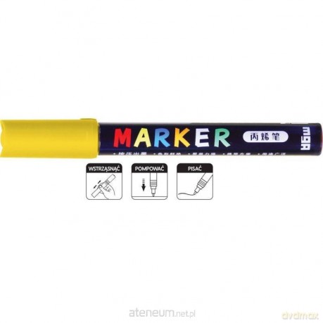 Marker akrylowy 1-2mm żółty (6szt)