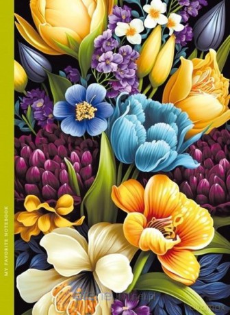 Notatnik ozdobny 143x200/48K kratka Flora
