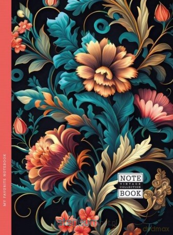 Notatnik ozdobny 143x200/64K kratka Flora