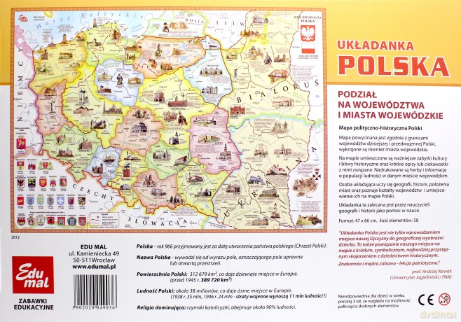 EDU MAL Układanka Polska, Województwa 9036 [GRA]