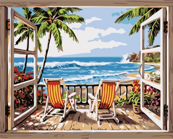 Malowanie po numerach - Hotel nad morzem 40x50cm