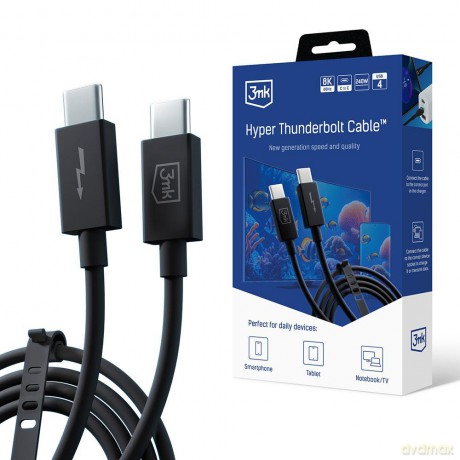 Kabel 3mk Hyper ThunderBolt Cable 240W czarny