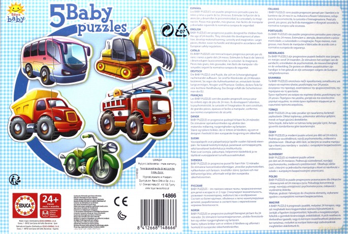 EDUCA BABY PUZZLE POJAZDY 14866 [PUZZLE]