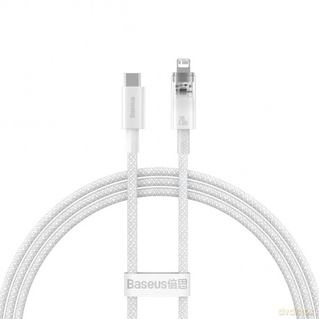 Baseus Explorer Series kabel przewód USB-C - Lightning 20W 1 m biały (CATS010202)