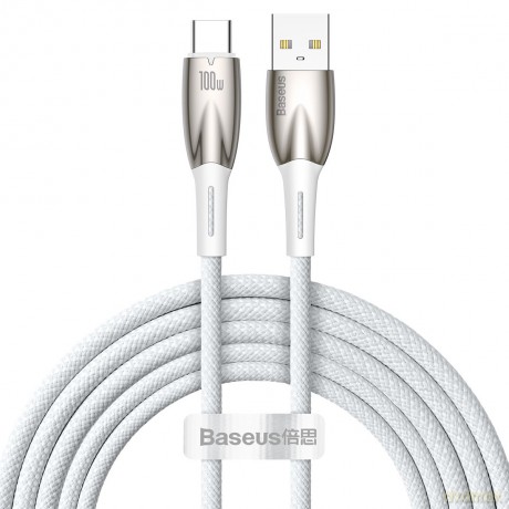 Baseus Glimmer Series kabel do szybkiego ładowania USB-A - USB-C 100W 480Mb/s 2m biały