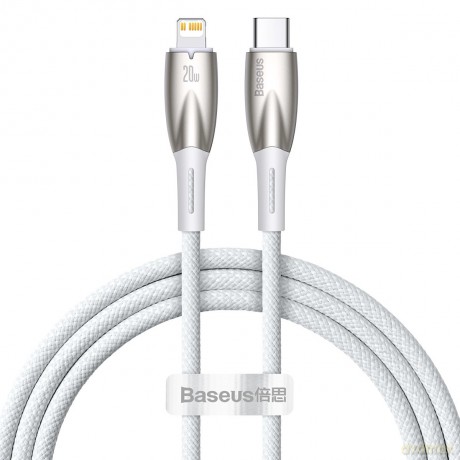 Baseus Glimmer Series kabel do szybkiego ładowania USB-C - Lightning 480Mb/s PD 20W 1m biały