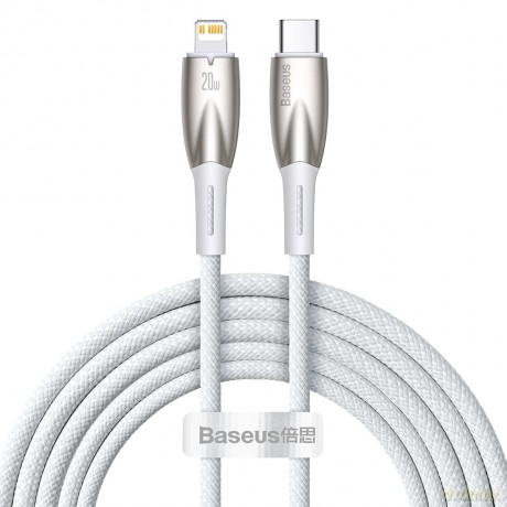 Baseus Glimmer Series kabel do szybkiego ładowania USB-C - Lightning 480Mb/s PD 20W 2m biały