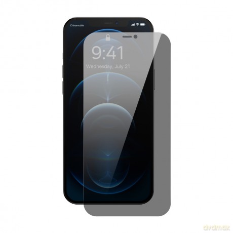 Baseus Privacy szkło hartowane do iPhone 12 Pro Max na cały ekran 0.4mm prywatyzujące filtr Anti Spy + zestaw montażowy