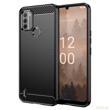 Carbon Case etui do Nokia C31 elastyczny silikonowy karbonowy pokrowiec czarne