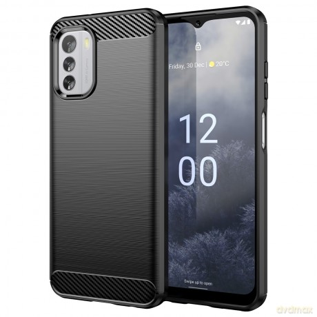 Carbon Case etui do Nokia G60 elastyczny silikonowy karbonowy pokrowiec czarne