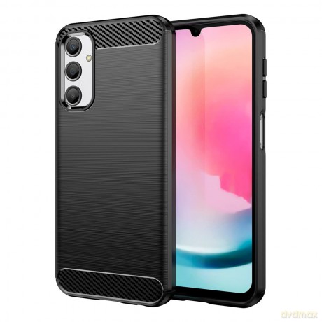 Carbon Case etui do Samsung Galaxy A24 4G elastyczny silikonowy karbonowy pokrowiec czarne