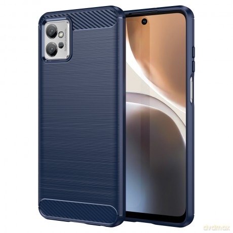 Carbon Case etui Motorola Moto G32 elastyczny silikonowy karbonowy pokrowiec niebieskie
