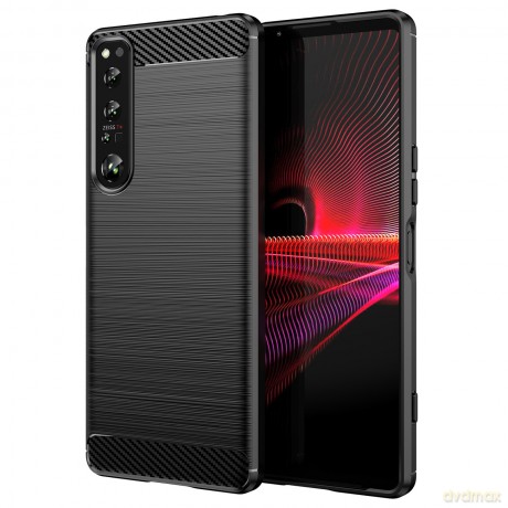 Carbon Case etui Sony Xperia 1 IV elastyczny silikonowy karbonowy pokrowiec czarne