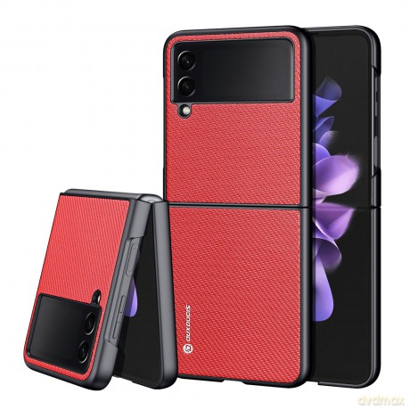 Dux Ducis Fino etui pokrowiec pokryty nylonowym materiałem Samsung Galaxy Z Flip 3 czerwony