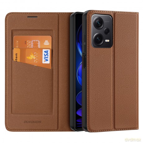 Dux Ducis Skin X2 etui do Xiaomi Redmi Note 12 pokrowiec z klapką portfel podstawka brązowe