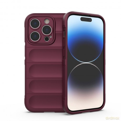 Magic Shield Case etui do iPhone 14 Pro elastyczny pancerny pokrowiec burgundowy