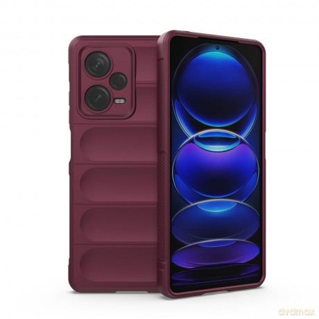 Magic Shield Case etui do Xiaomi Redmi Note 12 Pro+ elastyczny pancerny pokrowiec burgundowe