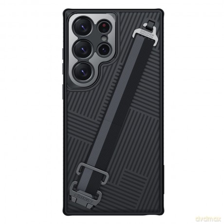 Nillkin Strap Case etui do Samsung Galaxy S23 Ultra pancerny pokrowiec z paskiem na rękę czarne