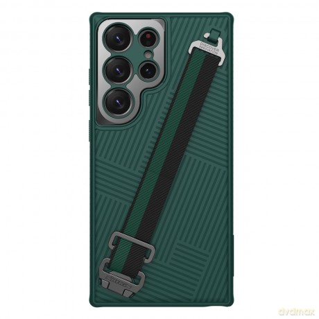 Nillkin Strap Case etui do Samsung Galaxy S23 Ultra pancerny pokrowiec z paskiem na rękę zielone