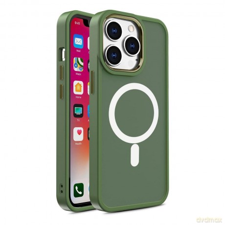 Pancerne magnetyczne etui iPhone 13 Pro MagSafe Color Matte Case - zielone