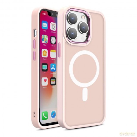 Pancerne magnetyczne etui iPhone 13 Pro Max MagSafe Color Matte Case - różowe