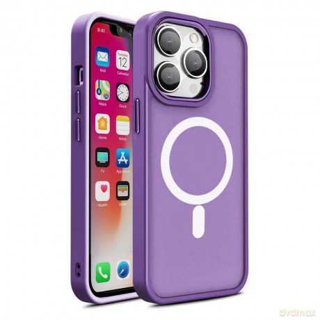Pancerne magnetyczne etui iPhone 14 MagSafe Color Matte Case - fioletowe