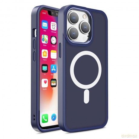 Pancerne magnetyczne etui iPhone 14 MagSafe Color Matte Case - niebieskie