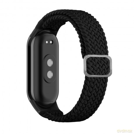 Pleciony materiałowy pasek Xiaomi Mi Band 8 opaska bransoletka - czarny