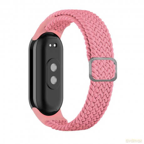 Pleciony materiałowy pasek Xiaomi Mi Band 8 opaska bransoletka - różowy