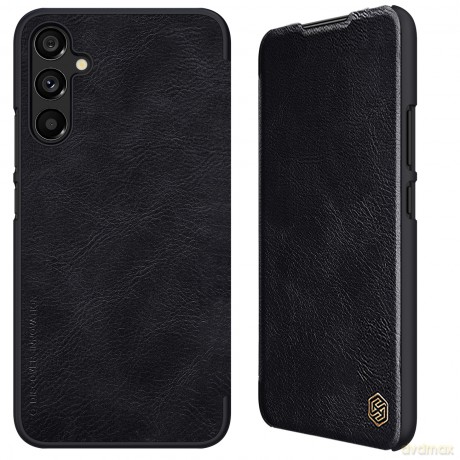 Skórzane etui do Samsung Galaxy A34 5G z klapką portfel Nillkin Qin Leather - czarne
