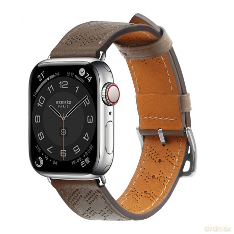 Strap Leather skórzany pasek Apple Watch Ultra, SE, 8, 7, 6, 5, 4, 3, 2, 1 (49, 45, 44, 42 mm) opaska bransoleta ciemnobrązowy