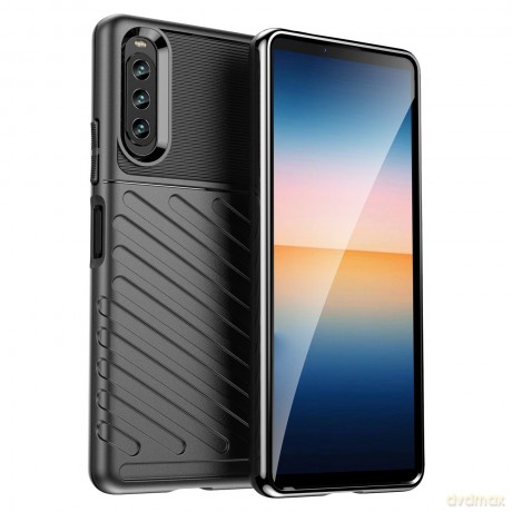 Thunder Case etui Sony Xperia 10 IV silikonowy pancerny pokrowiec czarne