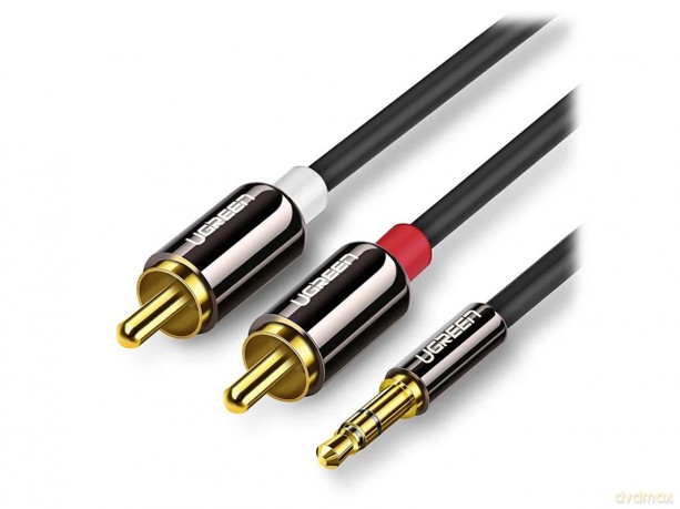 Ugreen kabel przewód audio 3,5 mm mini jack - 2RCA 3m czarny (10590)
