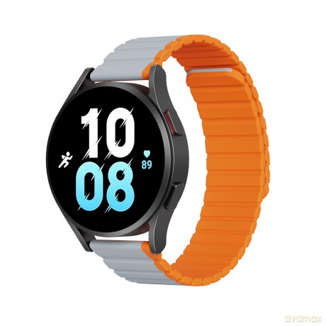 Uniwersalny magnetyczny pasek Samsung Galaxy Watch 6 Pro / 6 / 6 Classic / 5 Pro / 5 / 5 Classic Dux Ducis Strap (20mm LD Version) - szaro-pomarańczowy